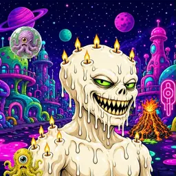 Oozlings #7056, Candle Wax · Neon City
