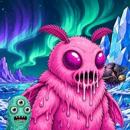 Oozlings #7060, Mutant Moth · Aurora Ice