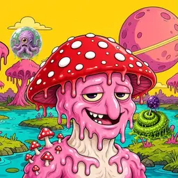 Oozlings #7063, Mushroom Head · Turquoise Swamp