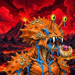 Oozlings #7065, Mutated Crab · Lava Fields