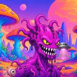 Oozlings #7067, Squid · Mushroom Desert