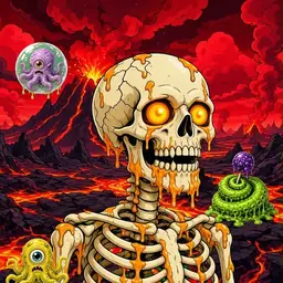 Oozlings #7069, Skull · Lava Fields