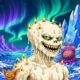 Oozlings #7075, Candle Wax · Aurora Ice