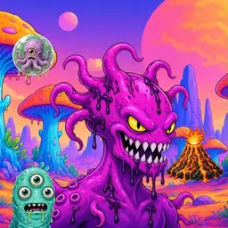 Oozlings #7084, Squid · Mushroom Desert