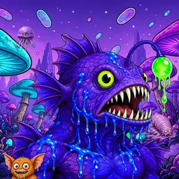 Oozlings #7086, Mutated Anglerfish · Fungus Forest