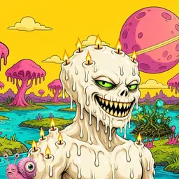 Oozlings #7087, Candle Wax · Turquoise Swamp