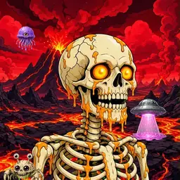 Oozlings #7090, Skull · Lava Fields