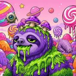 Oozlings #7091, Slime Sloth · Candy Planet