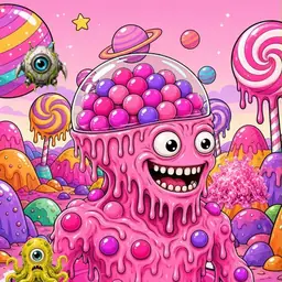 Oozlings #7093, Gumball Brain · Candy Planet