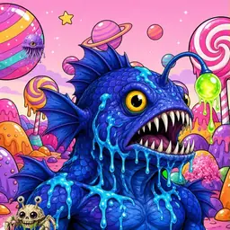 Oozlings #7098, Anglerfish · Candy Planet
