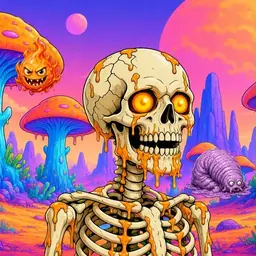 Oozlings #71, Skull · Mushroom Desert