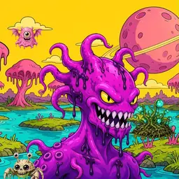 Oozlings #7104, Squid · Turquoise Swamp
