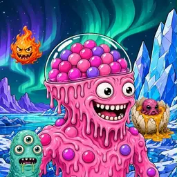 Oozlings #7106, Gumball Brain · Aurora Ice
