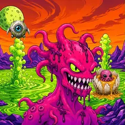 Oozlings #7114, Mutated Squid · Acid Lake