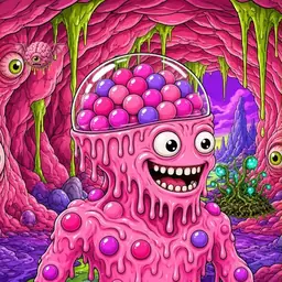 Oozlings #7121, Gumball Brain · Flesh Cave