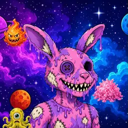 Oozlings #7122, Zombie Bunny · Void Nebula
