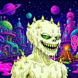 Oozlings #7123, Mutated Candle Wax · Neon City
