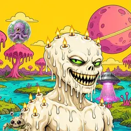 Oozlings #7129, Candle Wax · Turquoise Swamp