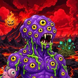 Oozlings #7130, Eyeball Cluster · Lava Fields