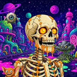 Oozlings #7134, Skull · Neon City