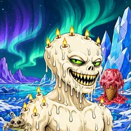 Oozlings #7136, Candle Wax · Aurora Ice