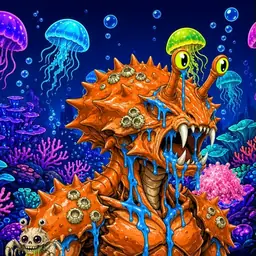 Oozlings #7140, Mutated Crab · Glow Reef