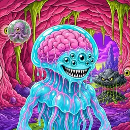Oozlings #7142, Jellyfish Brain · Flesh Cave