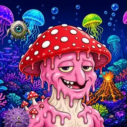 Oozlings #7147, Mushroom Head · Glow Reef