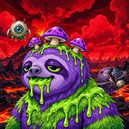 Oozlings #7148, Slime Sloth · Lava Fields