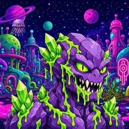 Oozlings #7151, Crystal Rock · Neon City