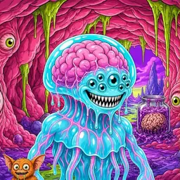 Oozlings #7153, Jellyfish Brain · Flesh Cave