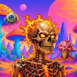 Oozlings #7154, Fire Skull · Mushroom Desert