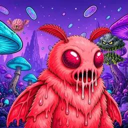Oozlings #7155, Mutated Mutant Moth · Fungus Forest