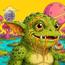 Oozlings #7164, Toad Goblin · Turquoise Swamp