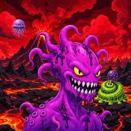 Oozlings #7167, Squid · Lava Fields