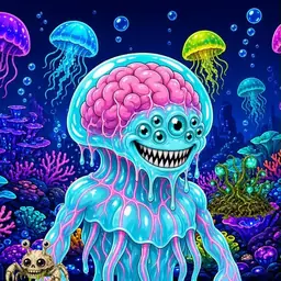 Oozlings #7173, Jellyfish Brain · Glow Reef