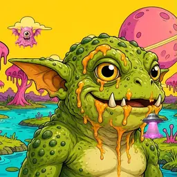 Oozlings #7174, Toad Goblin · Turquoise Swamp