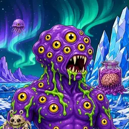 Oozlings #7181, Eyeball Cluster · Aurora Ice