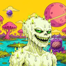 Oozlings #7182, Mutated Candle Wax · Turquoise Swamp