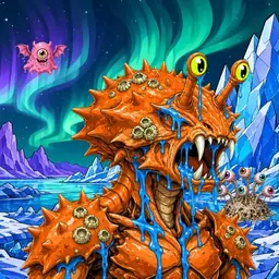 Oozlings #7185, Mutated Crab · Aurora Ice