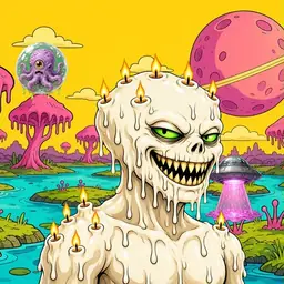 Oozlings #7189, Candle Wax · Turquoise Swamp