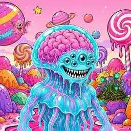 Oozlings #720, Jellyfish Brain · Candy Planet
