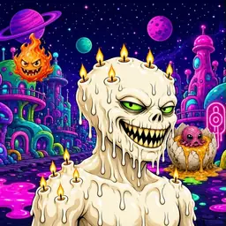 Oozlings #7203, Candle Wax · Neon City