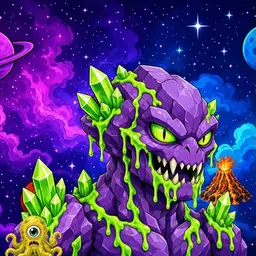 Oozlings #7205, Crystal Rock · Void Nebula