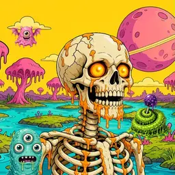 Oozlings #7209, Skull · Turquoise Swamp