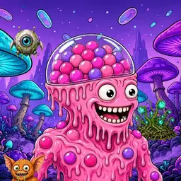 Oozlings #721, Gumball Brain · Fungus Forest