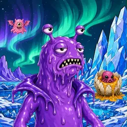 Oozlings #7210, Slug · Aurora Ice
