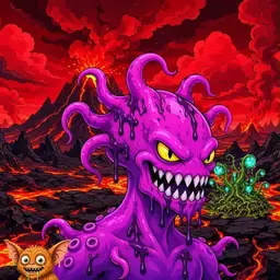 Oozlings #7218, Squid · Lava Fields
