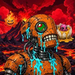 Oozlings #7219, Rusty Robot · Lava Fields