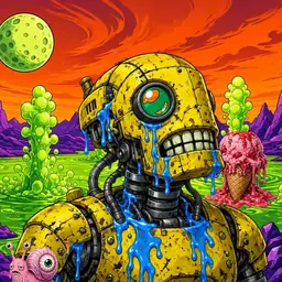 Oozlings #7221, Mutated Rusty Robot · Acid Lake